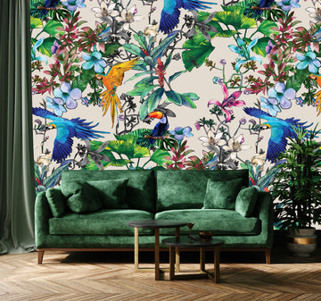 Birds of Paradise (neutral) Wallpaper by Miss Lolo