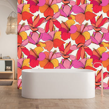 Hibiscus Hottie Vinyl Wallpaper