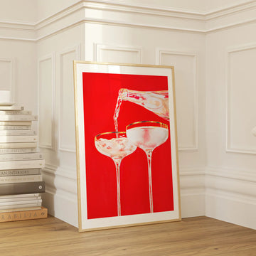 Red Retro Cocktail Glasses by Julia Ockert