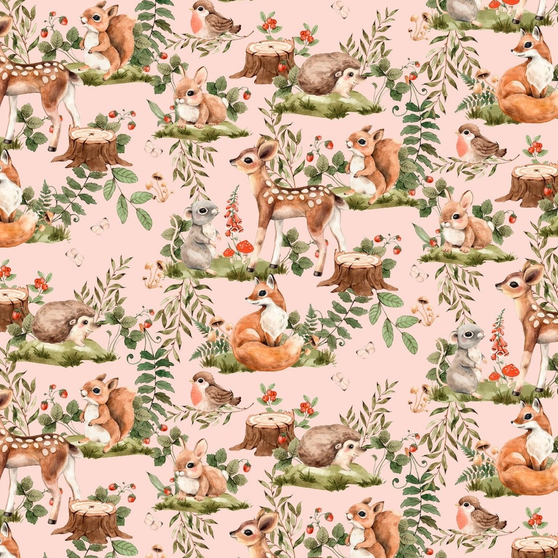 The Hungry Squirrel Fabric by Miss Lolo