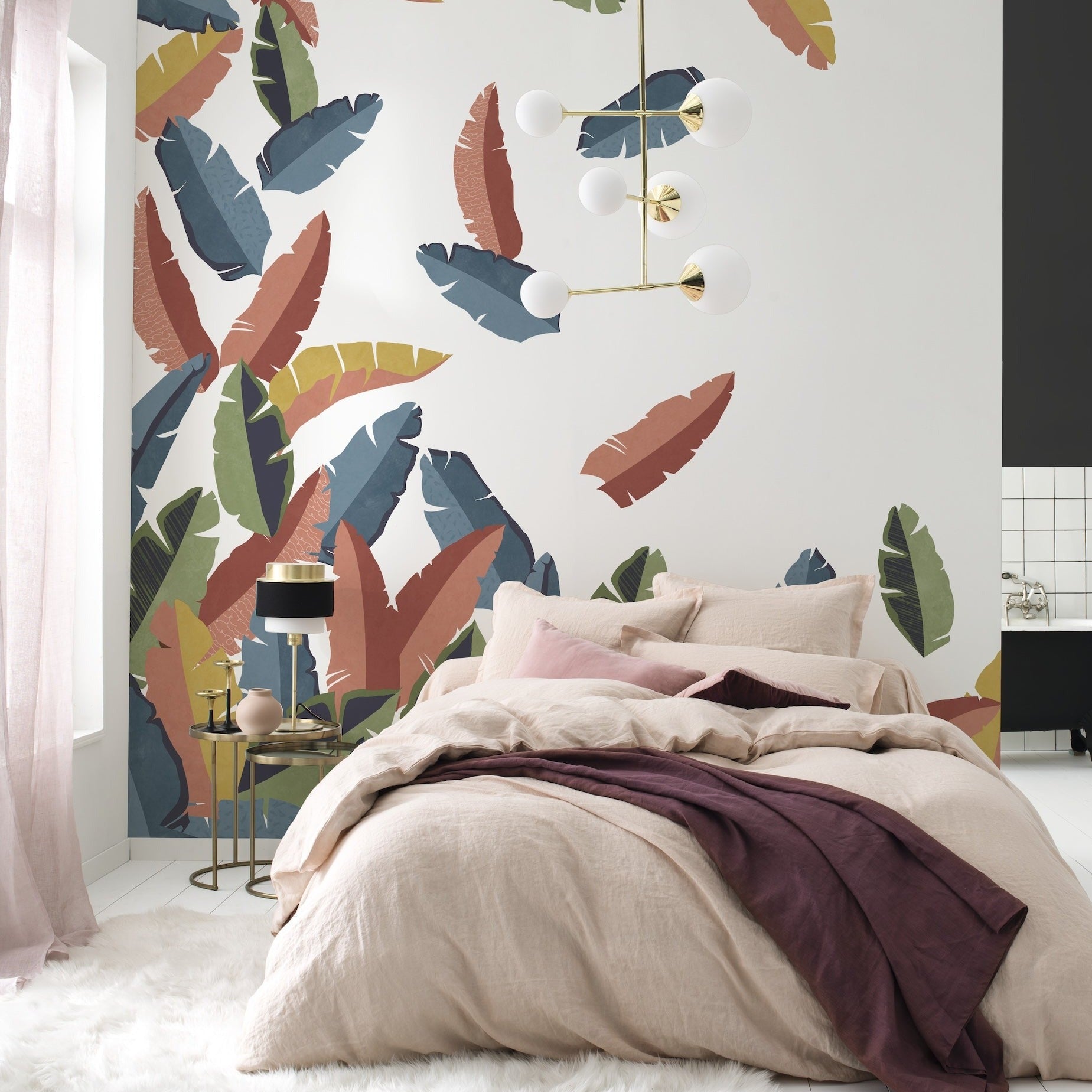 Leafy Tropical House Mural by Aspiring Walls