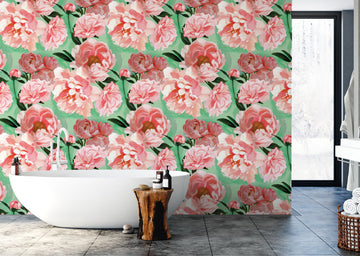 Peony Burst Vinyl Wallpaper