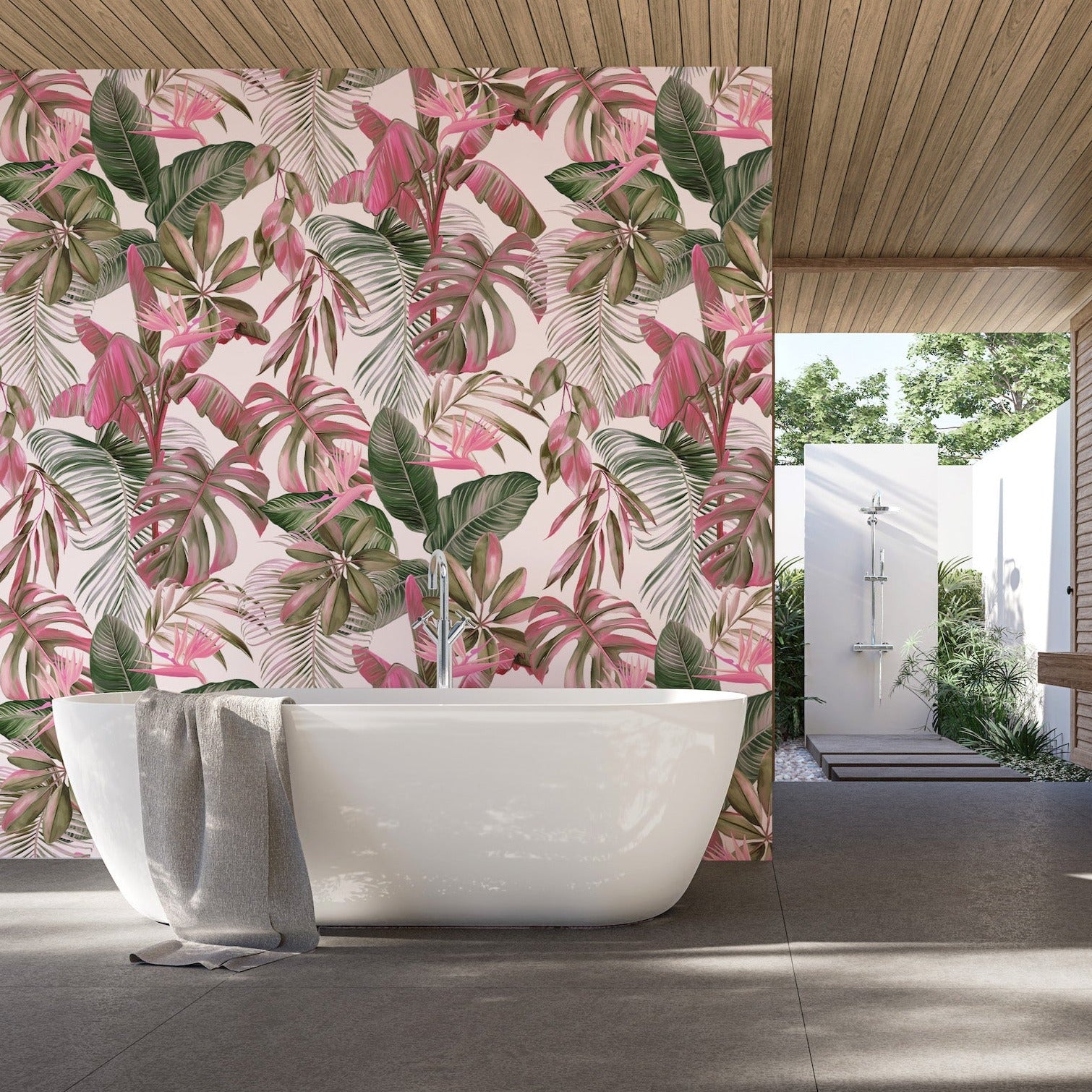 Tropinkana Removable Bathroom Wallpaper