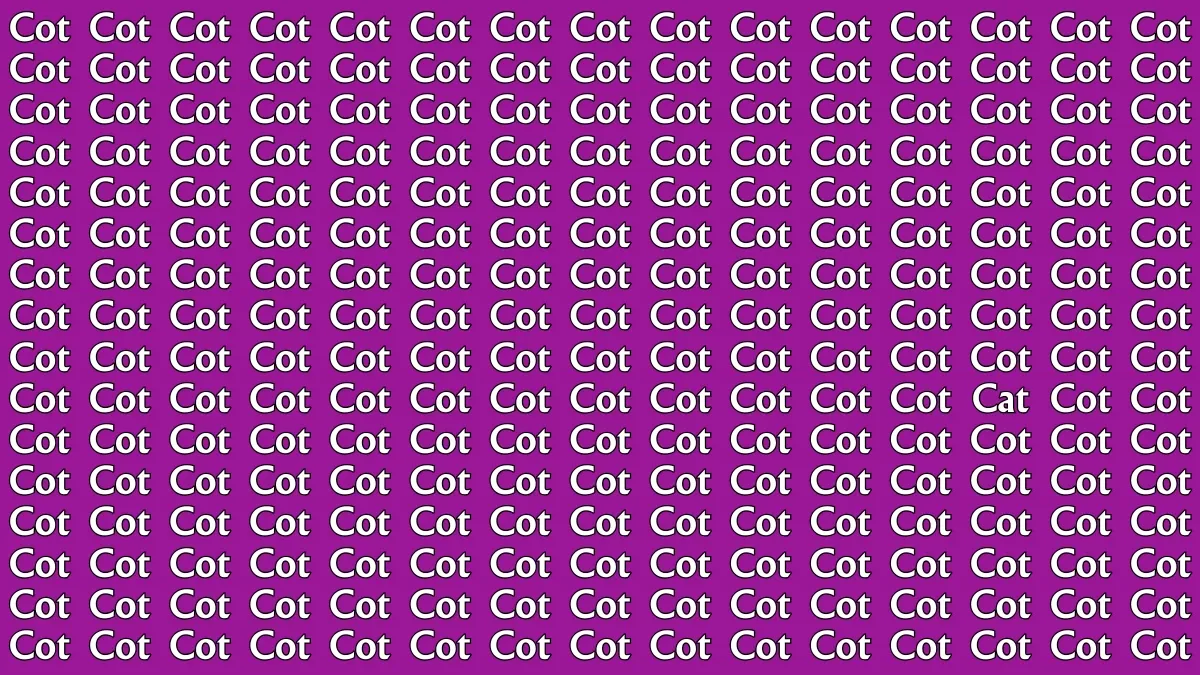 Brain Teaser Challenge: Can You Spot the Hidden “Cat” Among “Cot” in Just 5 Seconds?