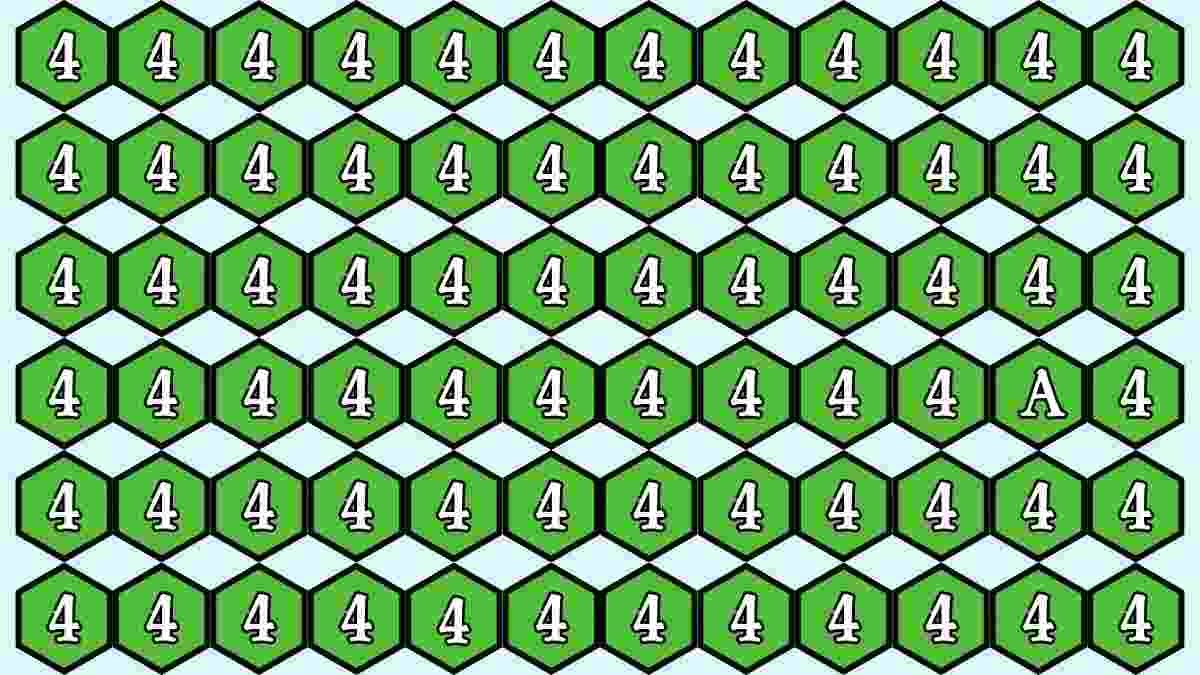 5-Second Optical Illusion: Spot the Hidden Letter ‘A’ Among 4s