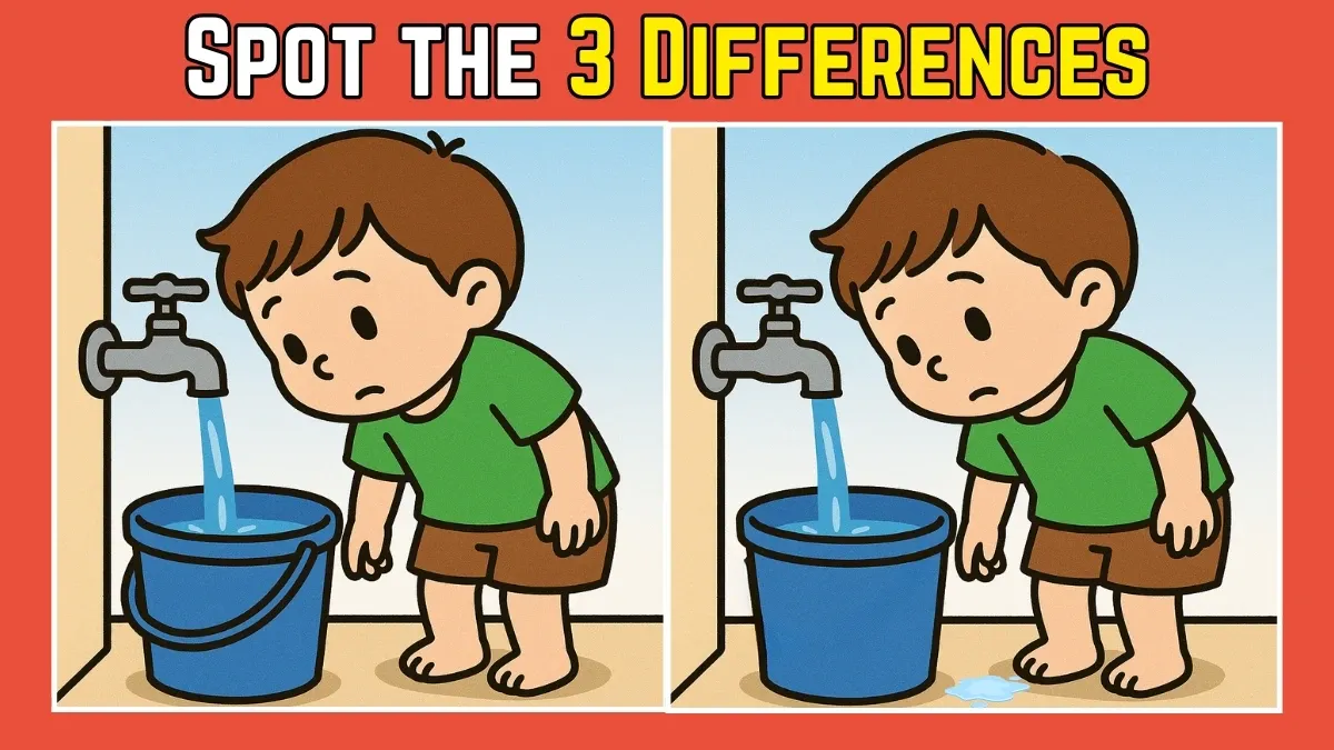 Can You Find 3 Differences in the Boy Filling Water Image in 9 Seconds?